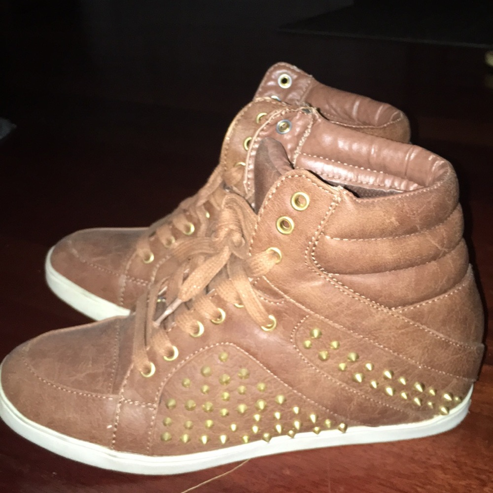 Brown Leather High Tops